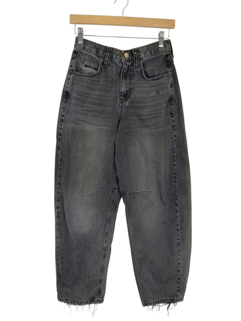 BDG High Rise Barrell Leg Jeans Charcoal Gray Black Women's Size 24